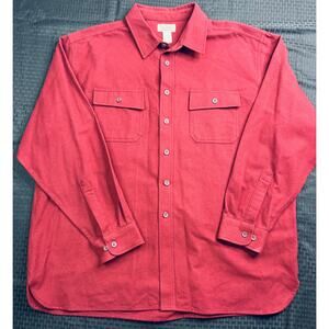 L.L. Bean Chamois Cloth Shirt, Red, Men's XXL